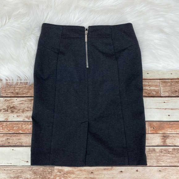 Michael Kors Zip Back Pencil Skirt Size 4 Charcoal - Picture 6 of 6